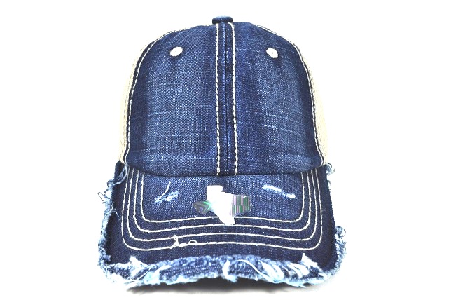 051-SOLID-PIGMENT-VISOR-BRIM-VINTAGE(BLUE DENIM&KHAKI)